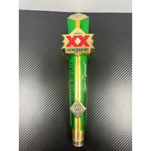 Dos Equis Lager Especial Beer Tap Handle Green Gold Crafted 1897 Mexico
